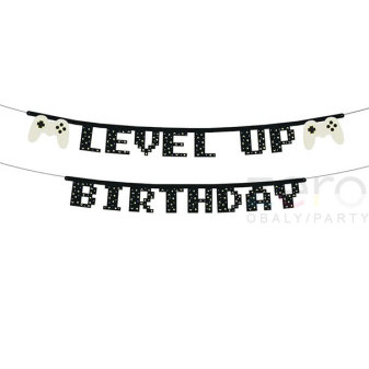 Banner 'Level up Birthday' 250 cm