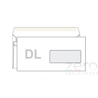 Obálka poštovní DL s oknem samolepicí - bílá