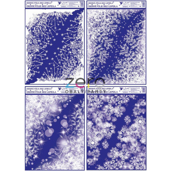 Fólie okenní rohová dekorativní 30x42 cm 'Vánoce' - námraza s glitry (mix)
