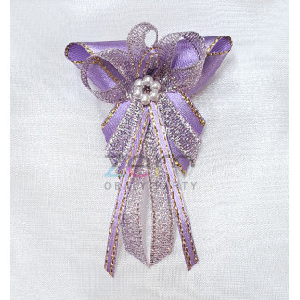 Vonička (vývazek) svatební - fialova-fialová s perlovým květem