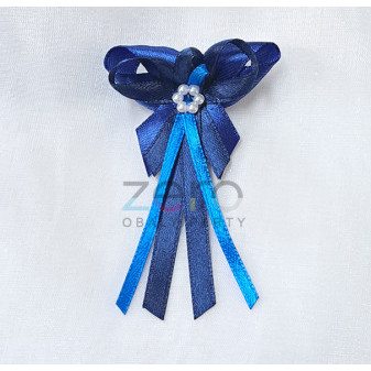 Vonička (vývazek) svatební - tm. modrá-námořnická s perlovým květem II