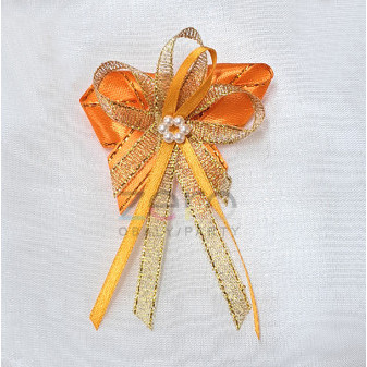 Vonička (vývazek) svatební - oranžovo-zlatá s perlovým květem